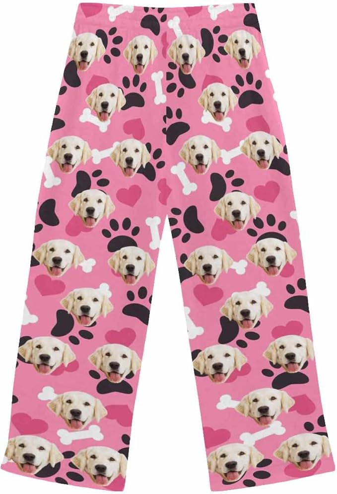 Custom Face Pajamas Pants Personalized Nightwear Bottoms for Women XS-XXL