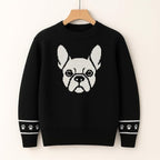 Custom Dog Knit Sweater for Women Personalized Pet Paw Print Pullover Dog Mom Gift Christmas for Pet Lovers