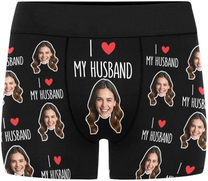 M YESCUSTOM Custom Boxers Briefs for Men Personalized Boxers with Face Mens Funny Underwear with Photo XS-5XL