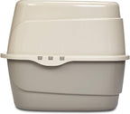 Amazon Basics Cat Litter Box with Lid, No-Mess, Enclosed Spacious Design with Odor Control, Charcoal Filter, 26" x 23" x 20", Charcoal