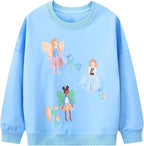 RETSUGO Toddler Baby Girls Sweatshirts Casual Pullover Crewneck Winter Long Sleeve Tops Shirts Clothes 3T-8T
