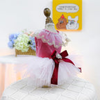 Fashion Sweet Puppy Dog Blingbling Princess Skirt Pet Dog Lace Cake Camisole Tutu Dress D-red M
