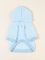 QWINEE Basic Dog Hoodie Sweatshirt Puppy Sweater Warm Cat Costumes Pet Clothes for Chihuahua Puppy Kitten Small Medium Dogs Light Blue Medium