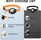 AirTag Cat Collars, Stretchy Collar with Apple AirTag Holder and Bell, Breakaway Ultra Design Elastic GPS Tracking Collars for Cats and Puppies, (7.5-12.5 Inch), Orange