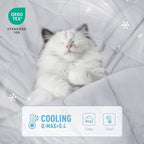 Luciphia Premium Cooling Dog Blanket for Small Medium Dogs Q-max>0.4 Washable Self-Cooling Cat Pet Mat Puppy Breathble Calming Throw for Beds Couches(Light Grey,60x80 inches)