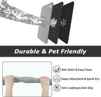 Dog Food Mat - Absorbent Cat Mat for Food and Water, No Stains Pet Feeding Bowl Mat, Easy to Clean Pet Placemats, Quick Dry Dog Water Dispenser Mat for Messy Drinkers | Paw Grey 24"x 36"