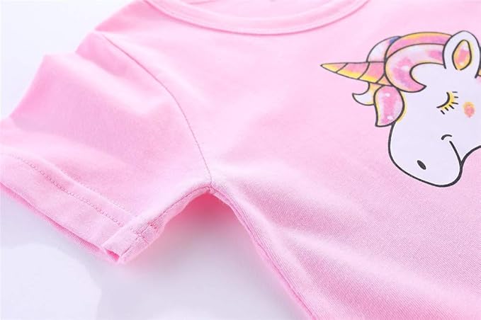Mud Kingdom Little Girls Dresses Cotton Summer Holiday Cute Cat Dress Short Sleeve