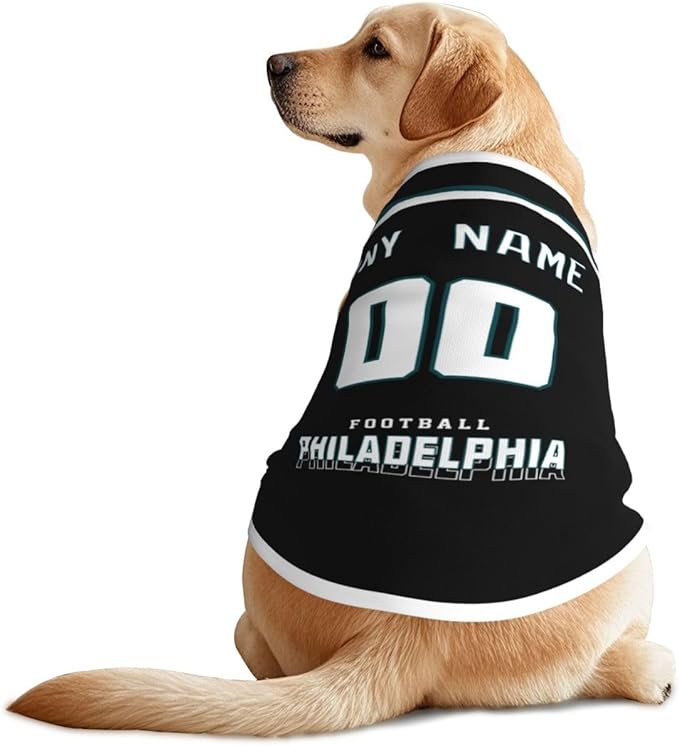Philadelphia Custom Pet Jersey Dog Jersey Clothes Various Sizes Customized Any Name & Number for Small & Middle and Big Dogs