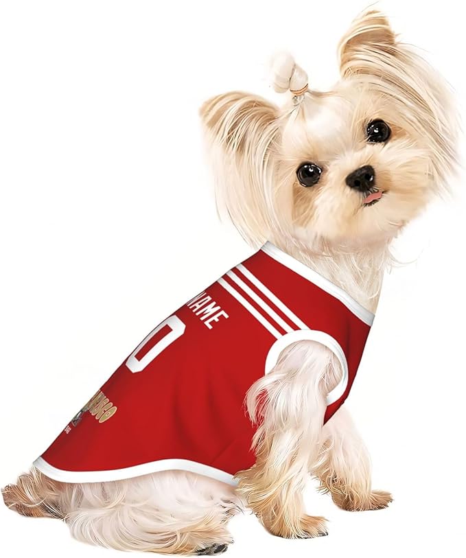 San Francisc0 Dog Clothes Jersey Pet Jersey Customized Any Name & Number S-5XL for Small Middle and Big Dogs