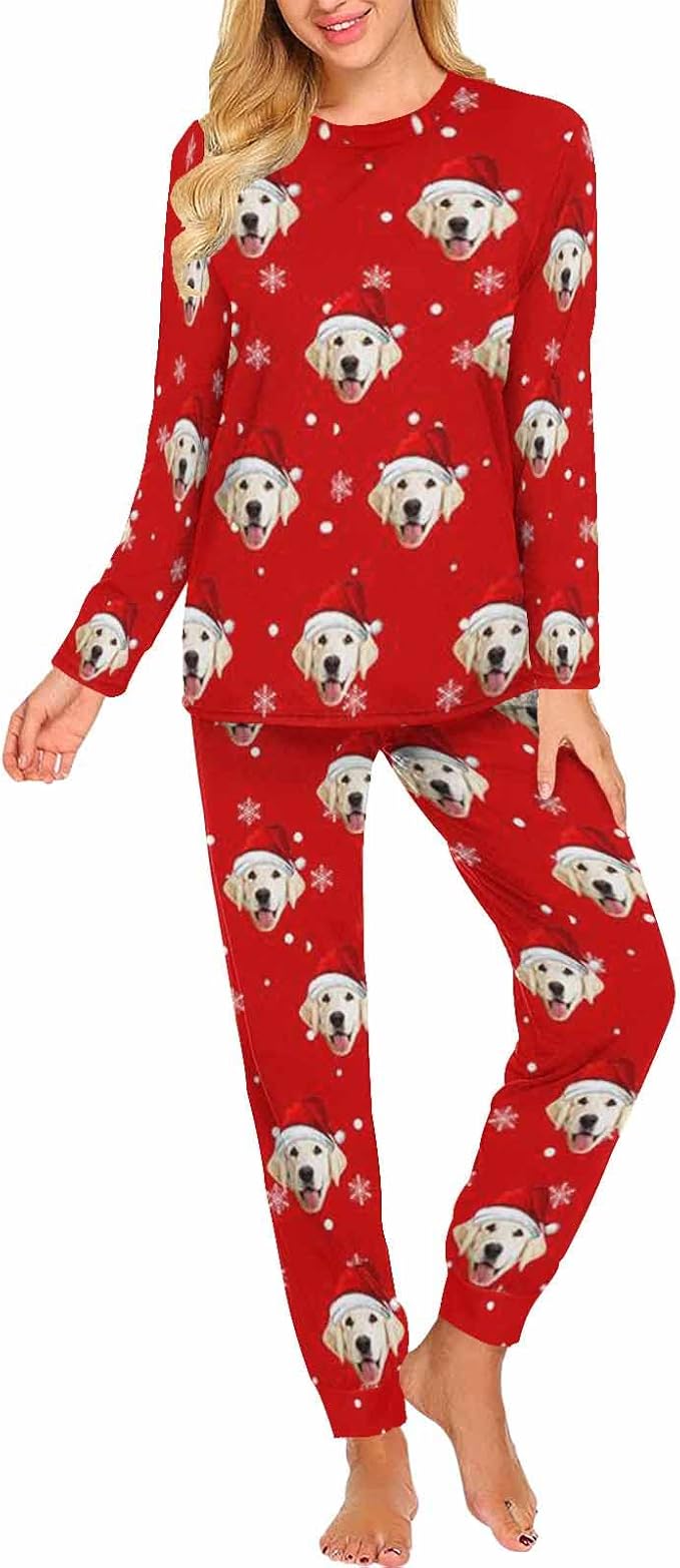 MyPupSocks Custom Face Pajamas Sets for Women, Personalized Photo Sleepwear XS-XXL