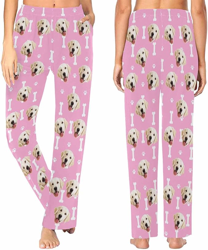 Custom Face Pajamas Pants Personalized Nightwear Bottoms for Women XS-XXL