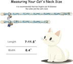2 Pack Spring Summer Cat Collars - Cute Breakaway Cat Collar with Bell, Bluberry and Strawberry Pendant, Adjustable Kitten Collars for Girl Cats, Pastel Floral Fruit