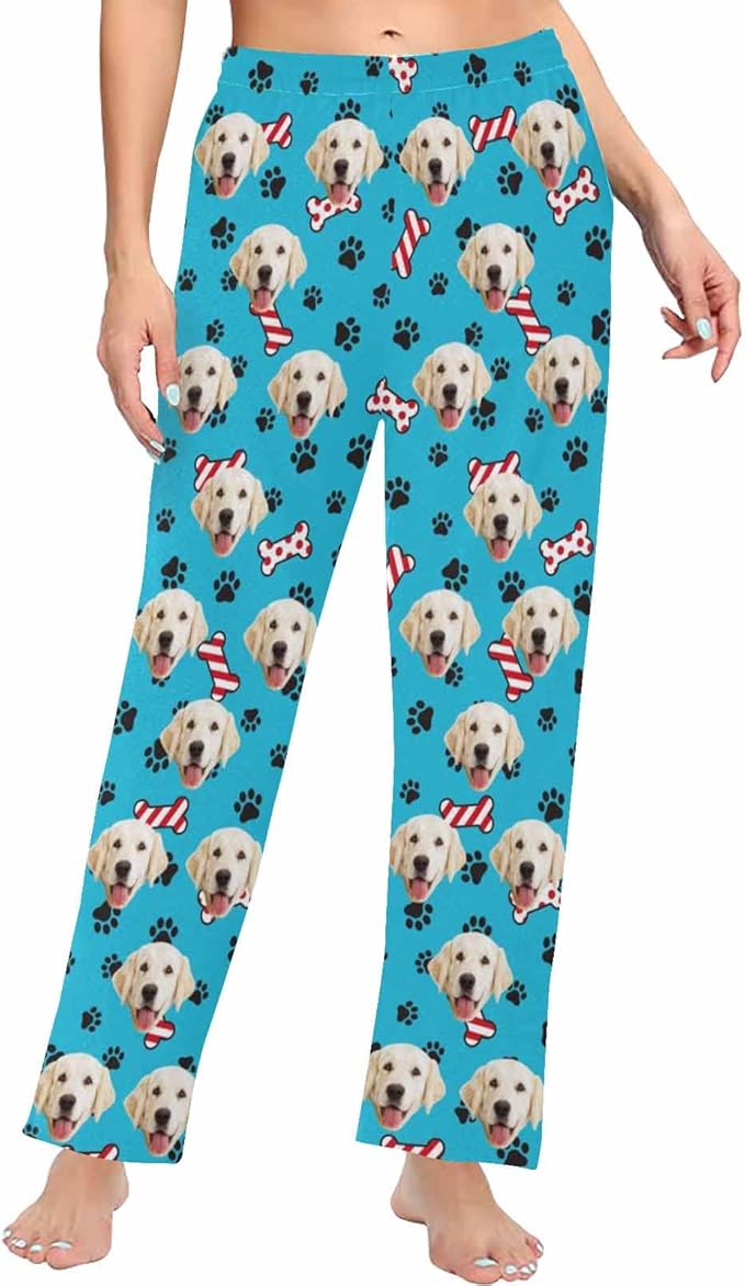 Custom Face Pajamas Pants Personalized Nightwear Bottoms for Women XS-XXL