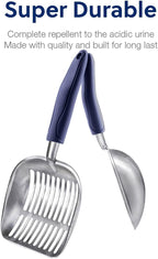 WePet Cat Litter Scoop, Aluminum Alloy Sifter, Kitty Metal Scooper, Deep Shovel, Long Handle, Poop Sifting, Kitten Pooper Lifter, Durable, Heavy Duty, for Litter Box