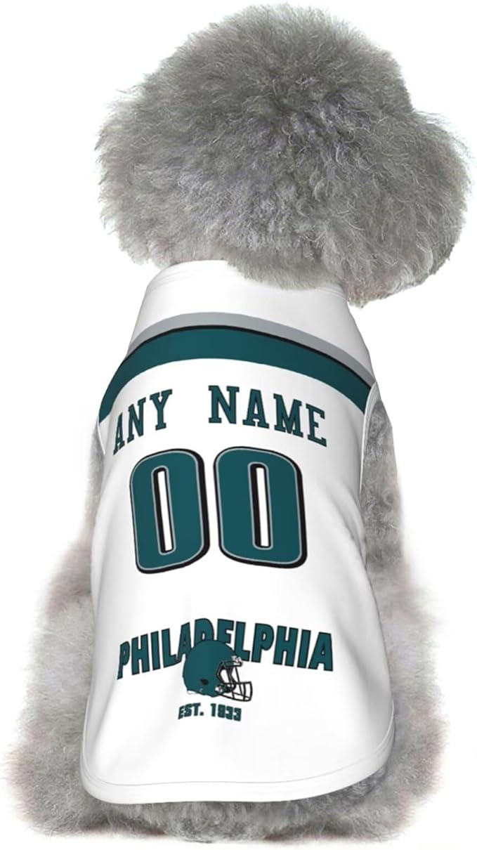 Philadelphia Dog Clothes Jersey Pet Jersey Customized Any Name & Number S-5XL for Small Middle and Big Dogs