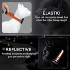 Reflective AirTag Cat Collar, Integrated Cat Tracker Collar with Air Tag Holder and Bell, Safety Elastic Band Cat GPS Collars for Girl Boy Cats, Kittens and Puppies (Orange, S)