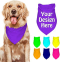 Custom Pet Bandana Add Your Own Picture Image Text Logo Personalized Name Dog Scarf Customized Triangular Head Scarf for Small Medium Large Dogs Cats Pets, BlueViolet