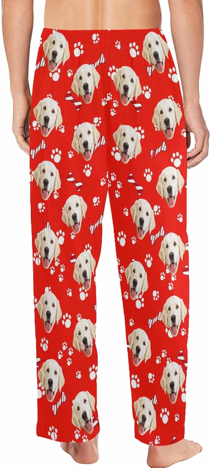 MyPupSocks Custom Pet Face Pajamas Pants Photo Pajama Bottoms for Men S-XXL