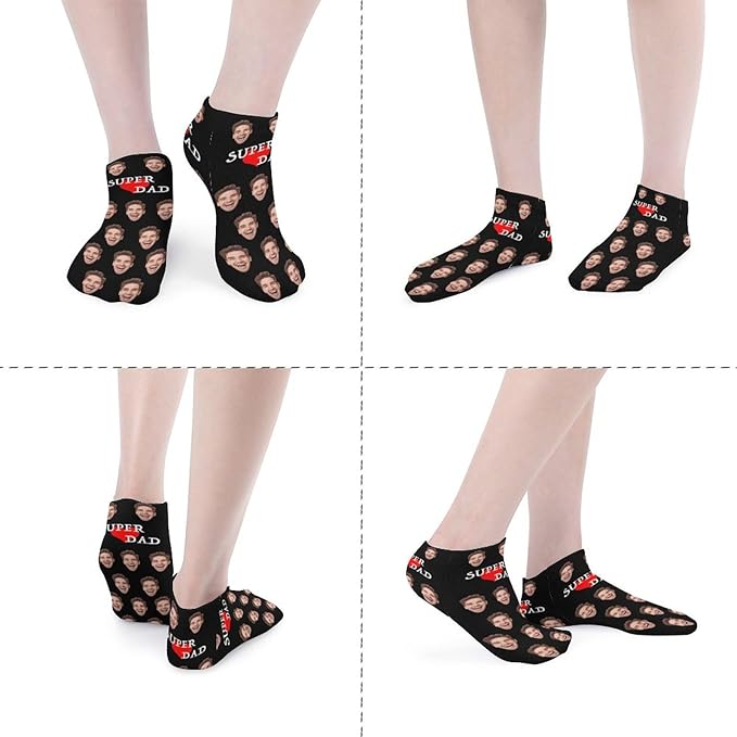 Personalized Ankle Socks with Face Custom Photo Socks Low Cut Ankle Socks Athletic Socks Valentine's Day Gifts for Women Men