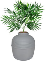 Good Pet Stuff Hidden Litter Box Planter, Decorative Cat Litter Enclosure with Carbon Filter, Artificial Plant, Easy Clean, Indoor Design, Original Round Style, Base Kit, Stone Gray