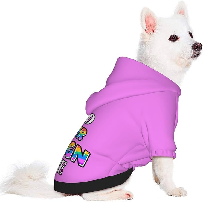 Personalized Dog Hoodie Custom Hooded Pet Warm Pullover Sweatshirt with Name Number Clothes for Chihuahua Pupppy Kitten Hoodies Puppy Soft Sweater Winter Small Dogs Cats, Violet, L,