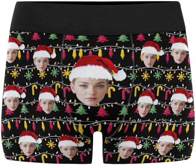 M YESCUSTOM Custom Faces Funny Short Briefs Gift for Husband Underwear