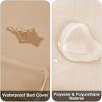 DUJUIKE Waterproof Bed Cover for Dog and Cats,Pet Hair Resistant Bed Sheet Cover, Protective Bed Liner Cover with 100% Waterproof Breathable Thin Fabric (Apricot Yellow, Super King 90 * 118 inch)