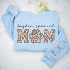 CHILLEVER Personalized Embroidered Dog Mom Sweatshirt, Dog Mama Crewneck, Gift for Mom, Pet Name On The Sleeve
