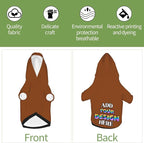 Custom Dog Hoodie for Small Pets, Personalized Photo Text Pet Warm Pullover Sweatshirt with Name Number, Customized Gifts Soft Hooded Cats Kitten Clothes, Saddle Brown, M,
