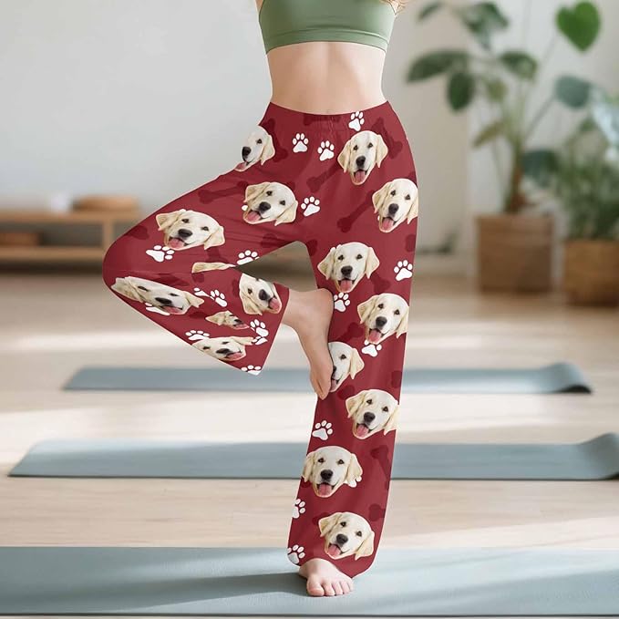 Custom Couple Pajama Pants Sock with Funny Face, Personalized PJ Anniversary Birthday Women Men Pants