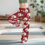 Custom Couple Pajama Pants Sock with Funny Face, Personalized PJ Anniversary Birthday Women Men Pants