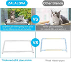 Cat Window Perch, Cat Hammock Window Seat w/Free Fleece Blanket 2025 Latest Screw Suction Cups Extra Large Sturdy Bed Resting Seat Hold Two Large Cats White Indoors (One Extra Suction Cup