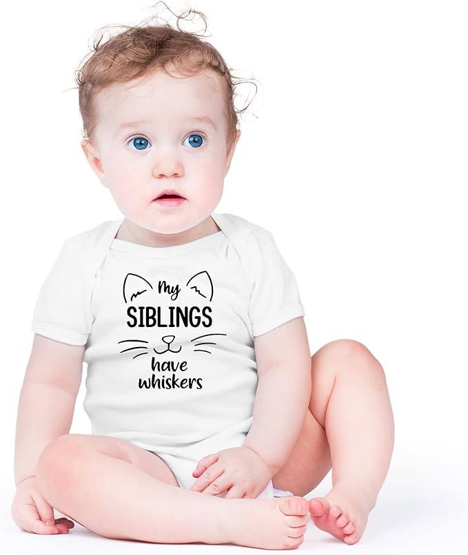 AW Fashions My Siblings Have Whiskers Baby Bodysuit Funny Cute Infant Outfit Romper Clothing Boys Girls