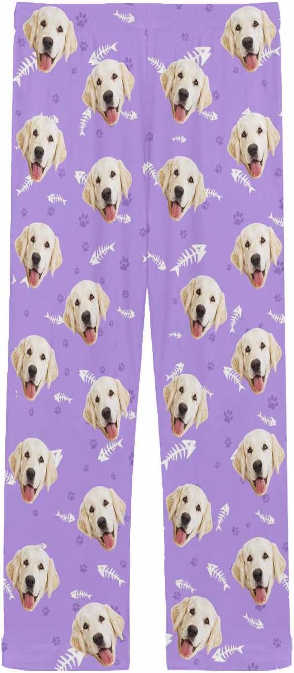 MyPupSocks Custom Pet Face Pajamas Pants Photo Pajama Bottoms for Men S-XXL