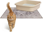 Lovewag Cat Litter Box Mats 2 Pack - Small 16x24 Machine Washable, Easy Clean, Non-Slip, Waterproof Mats for Indoor Cats - Kitty Litter Mess Control & Pet Urine Floor Protection - (Caramel Creme)