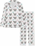 MyPupSocks Custom Face Pajamas for Women Set, Personalized Photo Long Sleepwear XS-XXL