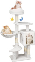 43-Inch Cat Tree,Cute Cloud Cat Tree for Kittens & Small Cats Under 6 Months 9lbs, Cat Tower with Scratching Post, Double Condos, Plush Hammock & Dangling Toys, White