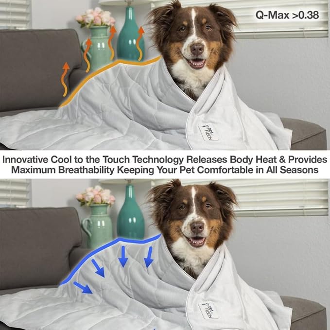 PetFusion Premium Cat and Dog Cooling Blanket, Lightweight Pet Blanket | Machine Washable | Multiple Sizes: for Pets Small to Extra-Large | Multiple Colors: Grey and Brown