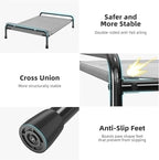 Simple Trending Elevated Dog Bed for Large Dogs, Cooling Raised Pet Cot with Bolster, Breathable Outdoor Couch Bed, 44.5" x 31", Grey
