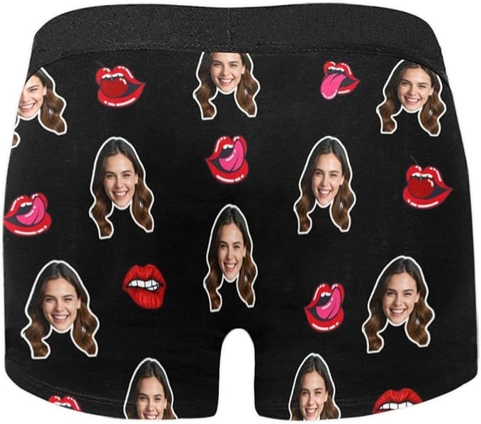 M YESCUSTOM Custom Boxers Briefs for Men Personalized Boxers with Face Mens Funny Underwear with Photo XS-5XL