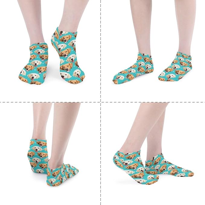Personalized Ankle Socks with Face Custom Photo Socks Low Cut Ankle Socks Athletic Socks Valentine's Day Gifts for Women Men