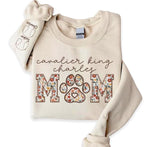 CHILLEVER Personalized Embroidered Dog Mom Sweatshirt, Dog Mama Crewneck, Gift for Mom, Pet Name On The Sleeve