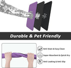 Dog Food Mat - Absorbent Cat Mat for Food and Water, No Stains Pet Feeding Bowl Mat, Easy to Clean Pet Placemats, Quick Dry Dog Water Dispenser Mat for Messy Drinkers | Purple 12"x 19"