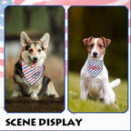 Personalized 4th of July Dog Bandana Embroidered Name Custom Neckwear Dog Scarf for Small Medium Large Dogs Cats Pets Birthday Gift