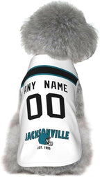 Jacksonville Dog Clothes Jersey Pet Jersey Customized Any Name & Number S-5XL for Small Middle and Big Dogs