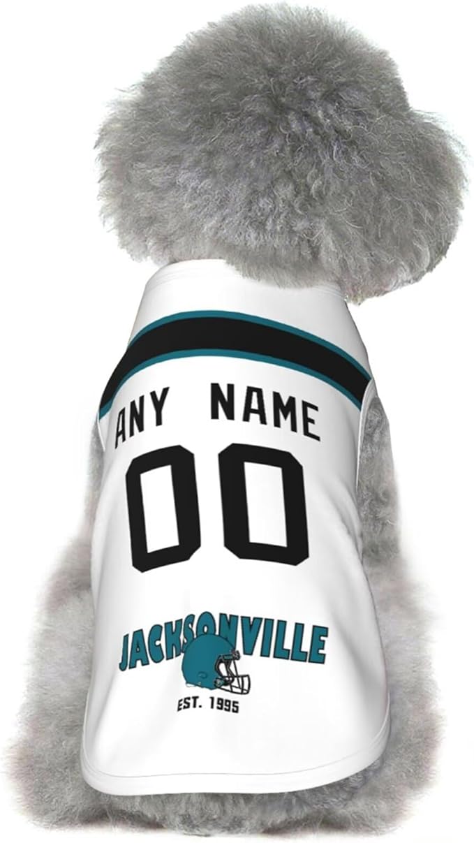 Jacksonville Dog Clothes Jersey Pet Jersey Customized Any Name & Number S-5XL for Small Middle and Big Dogs
