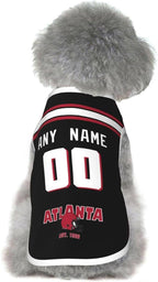 Atlanta Dog Clothes Jersey Pet Jersey Customized Any Name & Number S-5XL for Small Middle and Big Dogs