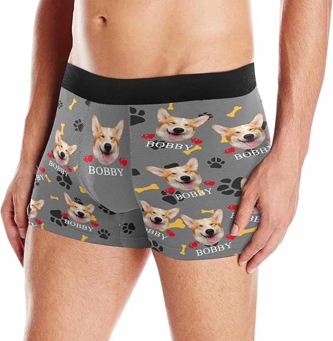 M YESCUSTOM Custom Faces Funny Short Briefs Gift for Husband Underwear