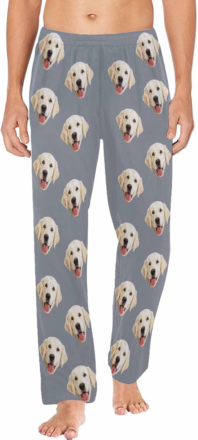 MyPupSocks Personalized Face Pajamas Pants Photo Pajama Bottoms for Men S-XXL