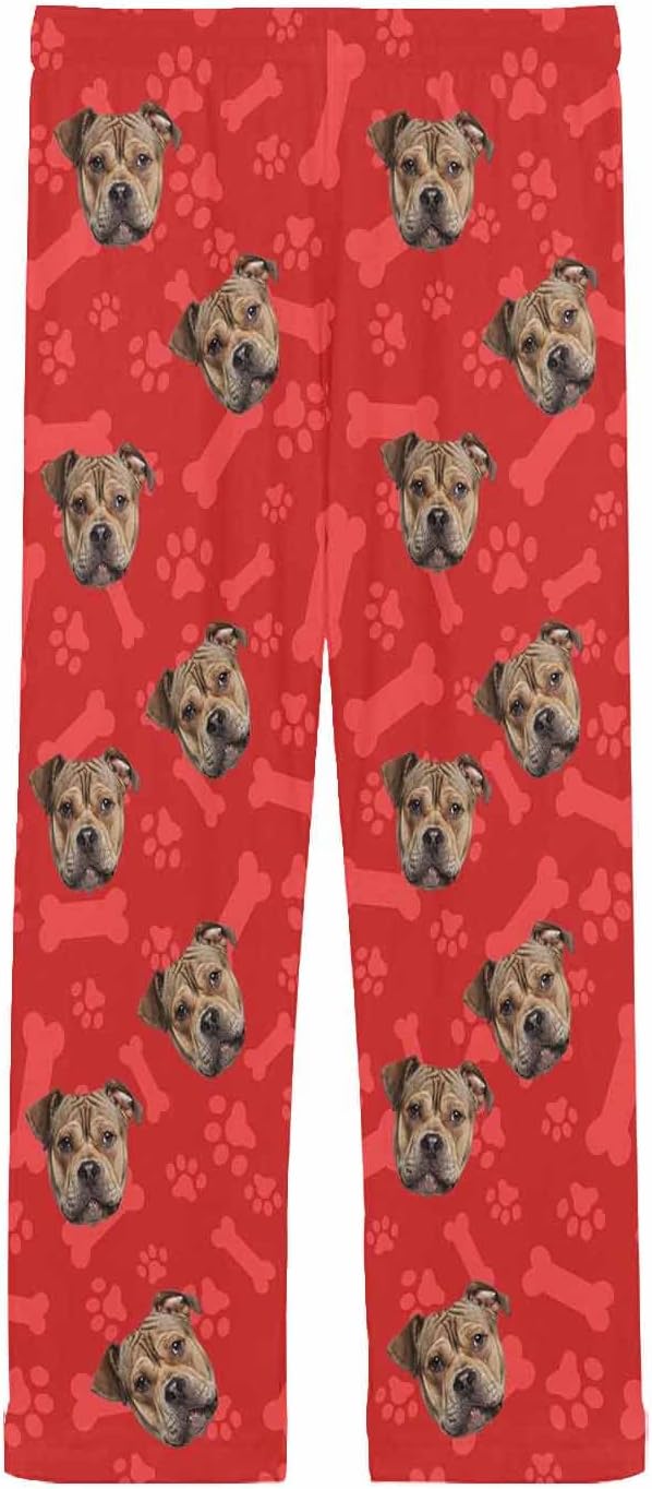 MyPupSocks Custom Pet Face Pajamas Pants Photo Pajama Bottoms for Men S-XXL